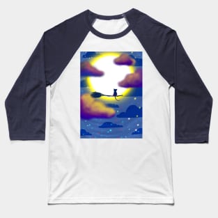 Sightseeing Cat Magical Sky Design Gift Baseball T-Shirt